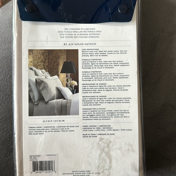 Ralph Lauren 624 Vintage Silver Sateen standard pillowcases. - Picture 3 of 4